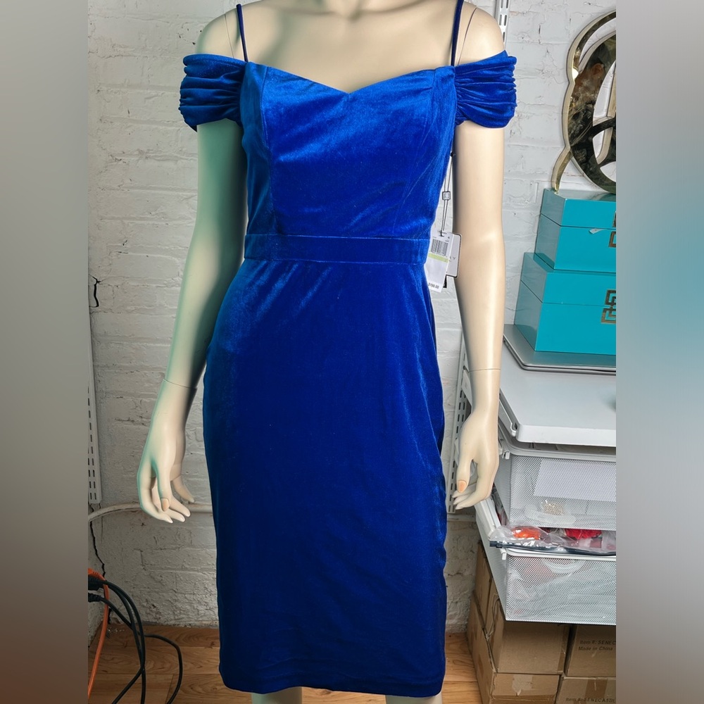 Blue velour/velvet dress